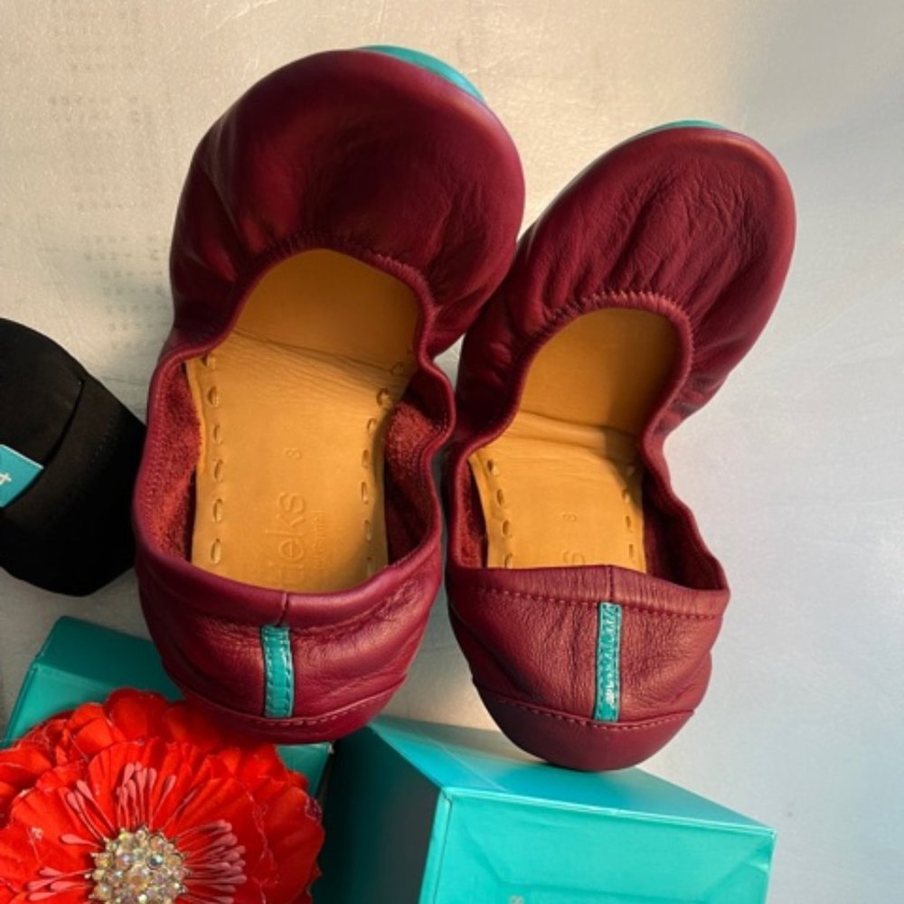 TIEKS Ballet Flats BURGUNDY Size 8